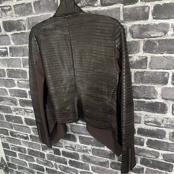 Marciano Guess Shayna Drape Leather Jacket - size 6 - Picture 12 of 15